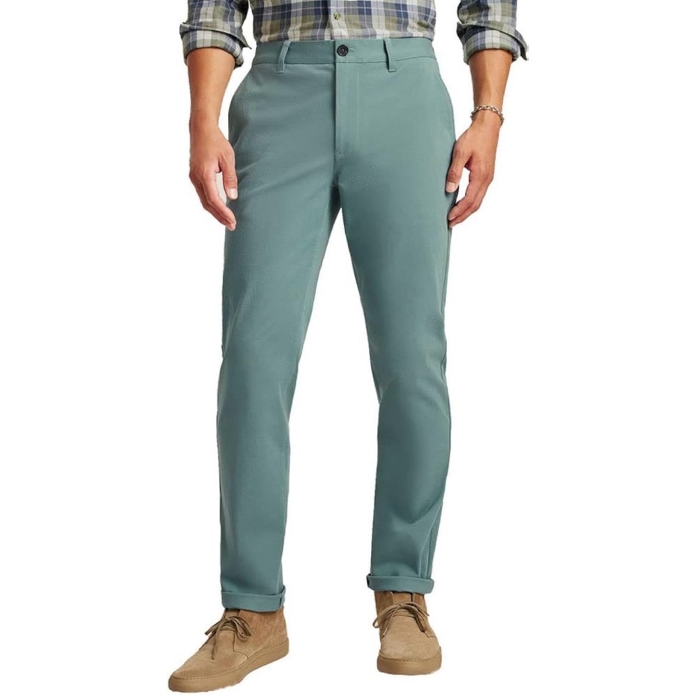 Bonobos Mens The Chino 2.0 Pants Straight Fit in Teal Blue size 35 x 30 Classic
